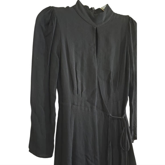 Reformation Ottessa Long Sleeve Mini Wrap Dress in Black Small - Picture 8 of 11